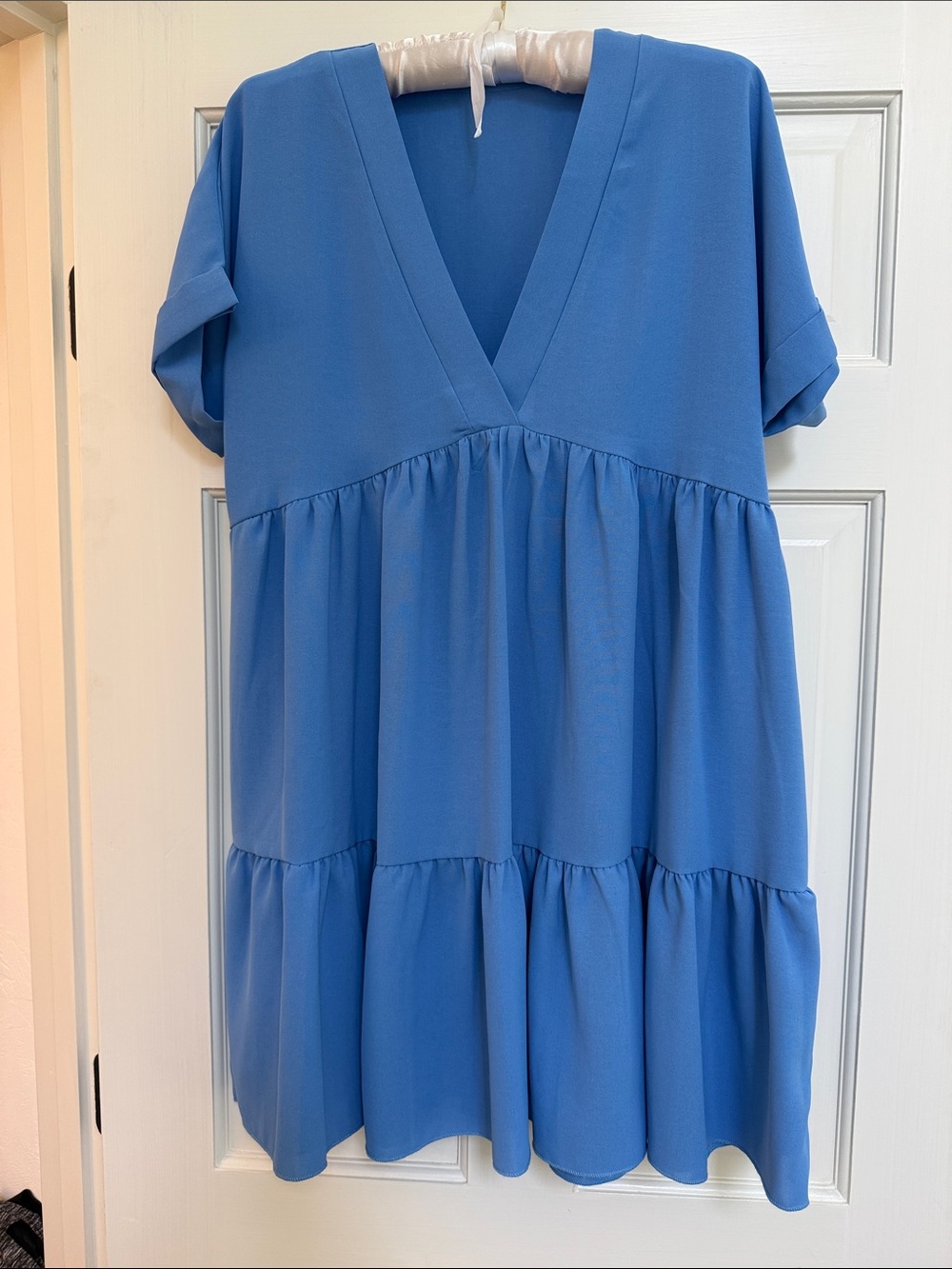 Flowy babydoll Dress in Cornflower Blue
